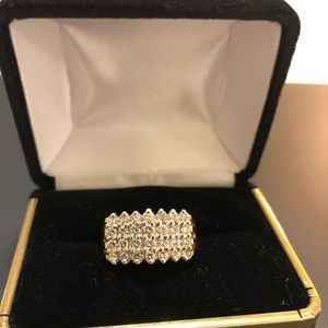 SOLID 14k GOLD DIAMOND WATERFALL RING!